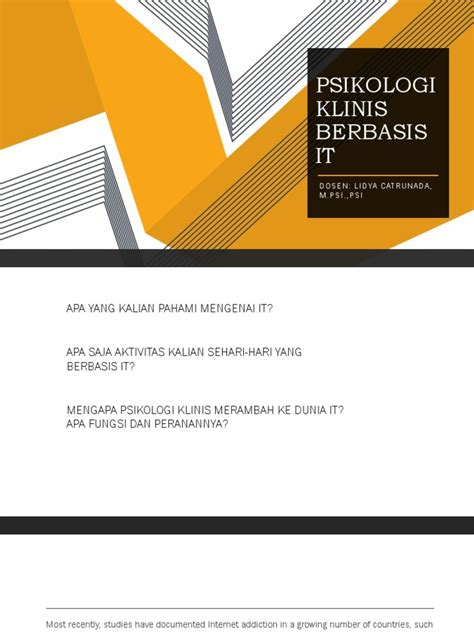 Psikologi Klinis Berbasis It Pdf Psychotherapy Substance Abuse