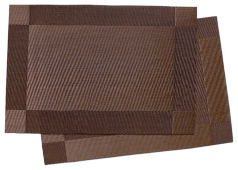 Shop Houzz Spiceberry Home Crossweave Woven Vinyl Placemat Brown