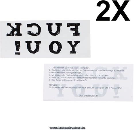 X Schriftzug Fuck You Als Tattoo F R Finger Gangster Tattoo Amazon De K Che Haushalt