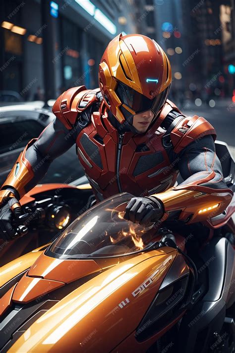 Premium AI Image | Futuristic Speedster The Life of a Superhuman Who