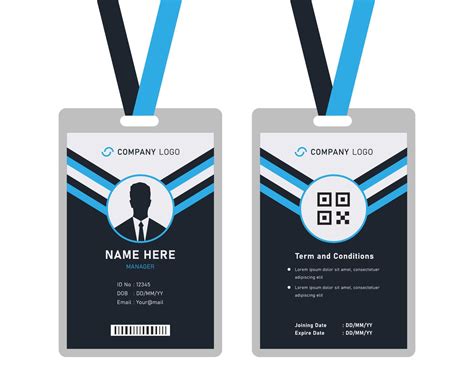 Modern Identity Card Design For Corporate With Mockup Minimal Blue Id