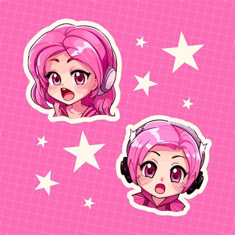 Premium Vector Cute Anime Girl Stickers