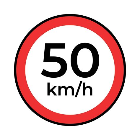 speed limit 50 road or road sign vector, simple design on white ...