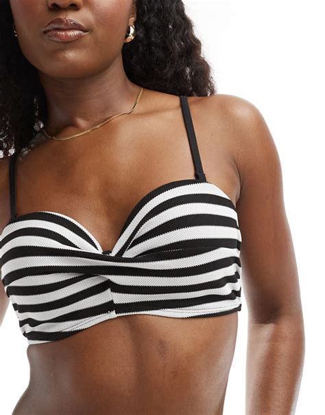 Asos Design Top Bikini A Fascia Sagomato Con Ferretto Mix Match