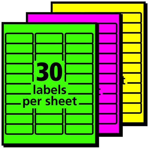 Avery High Visibility Labels Assorted Neon Colors 450 Labels 5979