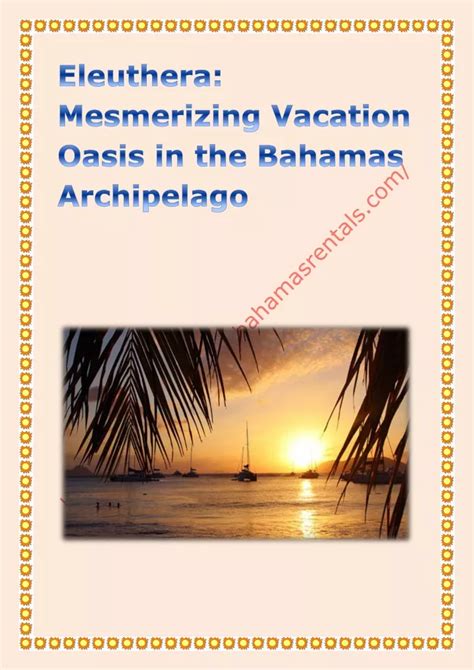 Ppt Eleuthera Mesmerizing Vacation Oasis In The Bahamas Archipelago