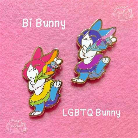Pride Bunnies Bi And LGBTQ Pins Gay Breakfast Online Store Powered By Storenvy