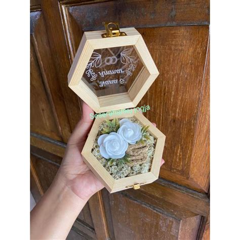 Jual Kotak Cincin Ring Box Kotak Kayu Jati Belanda Cincin