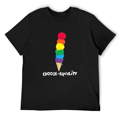 Mens Choose Equality Rainbow Ice Cream Pride Lgbt Gay T Shirt Black Walmart