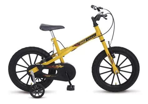 Bicicleta Infantil Aro Hot Mtb Amarelo Preto Colli Bikes Parcelamento Sem Juros