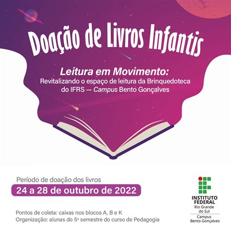 Projeto aceitará doações de livros infantis Campus Bento Gonçalves