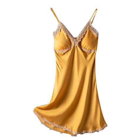 Lingerie For Women Nightgown Sexy Lingerie Chemise Lace Babydoll V Neck Full Slip Modal