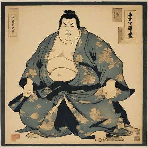 Premium Ai Image Vintage Japanese Poster The Sumo Wrestler