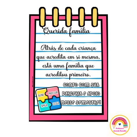 Bilhete Solicitando Foto Da Familia - Bilhete para a família: Volta às aulas – Prof Amanda ramalho