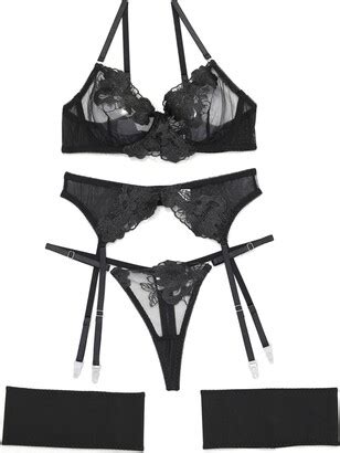 Aranmei Lingerie Set For Women Piece Lingerie Set With Floral Embroidered Lace Sheer Underwire