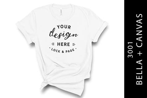 White Bella Canvas 3001 T Shirt Mockup Graphic By Lockandpage · Creative Fabrica