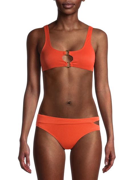 XOXO Women S Tortoise Ring Side Opening Bikini Bottom Swimsuit Walmart