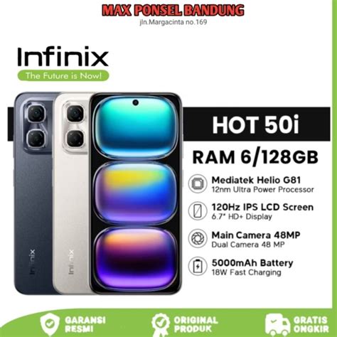 Jual Infinix Hot 50i NFC 6 128GB 120 Hz 6 7 Punch Hole Display Garansi Infinix Indonesia