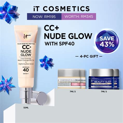 December Exclusive Set IT Cosmetics CC Nude Glow Foundation SPF