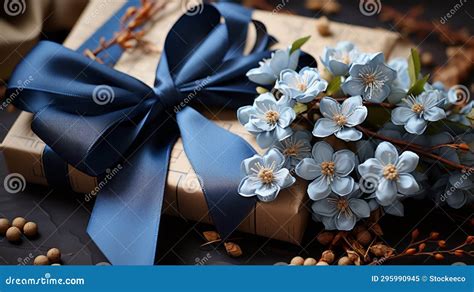Luxurious Blue Flower T Box With Ribbon Presidents Day Sewing