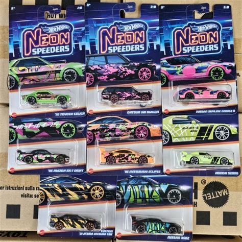 HOT WHEELS NEON SPEEDERS TOYOTA CELICA DATSUN 510 NISSAN SKYLINE 2000 GTR MAZDA RX7 ECLIPSE