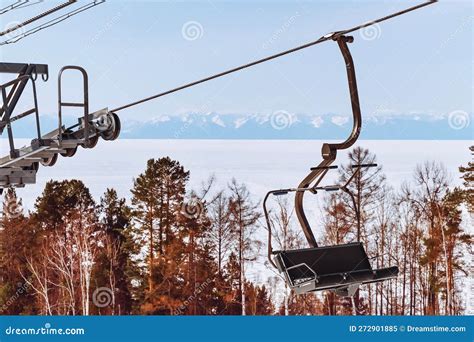 chair lift   ski resort  baikal stock image image  panoramic