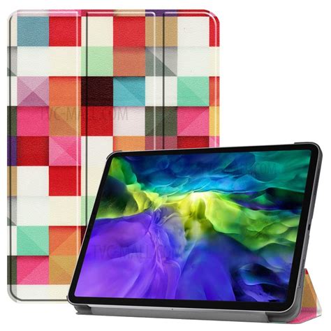 Printing Surface Tri Fold Stand Leather Smart Case For IPad Pro 11 Inch