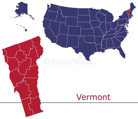 Vermont State Map Usa Set Of Vermont Maps With Outline Border Counties And Us States Map