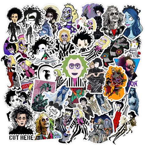 Tim Burton Classic Movie Stickers 50pcs Waterproof Stickers