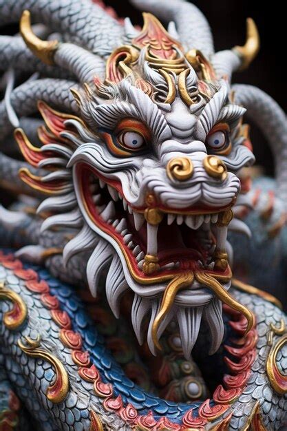 Premium Photo A Detailed Closeup Shot Of A Chinese Dragon Sculpture