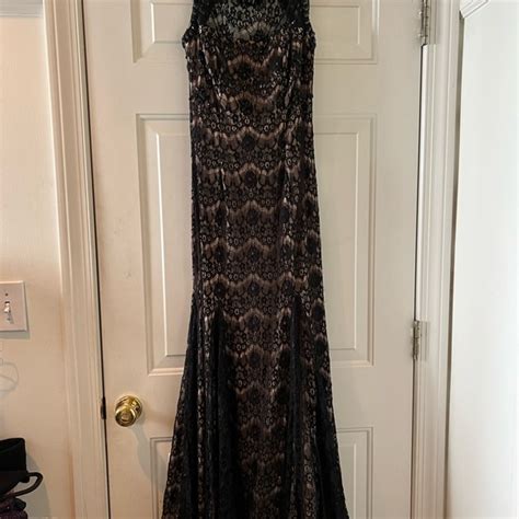 Betsy Adam Dresses Gorgeous Black Lace Over Nude Betsy Adam Evening Gown Sz Worn Once Exc