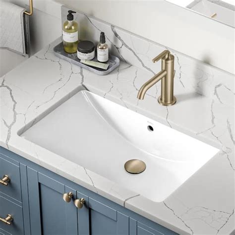 Kraus Elavo 23 In Rectangular Undermount Bathroom Sink In White