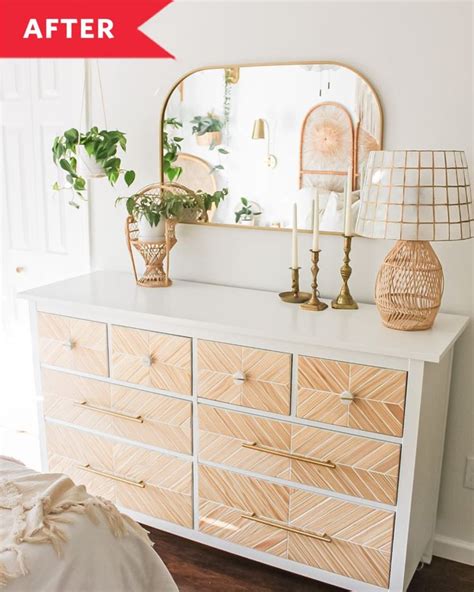 Before And After A Plain Gray IKEA HEMNES Dresser Goes Boho Chic For