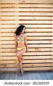 Sexy Tan Brunette Woman Bikini On Stock Photo Shutterstock