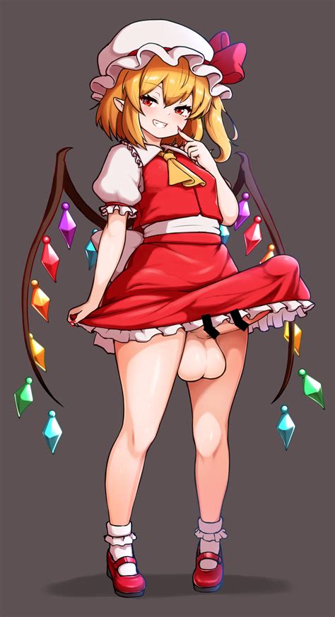 Peso Cheese Company Flandre Scarlet Touhou Highres Futa Ascot Blonde Hair Breasts