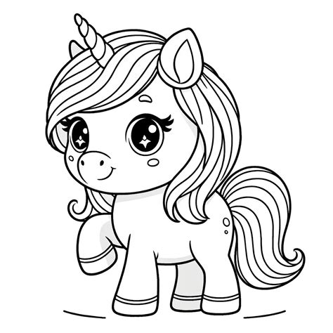 Bezauberndes Baby Einhorn Ausmalbild - SuperAusmalbilder.ch