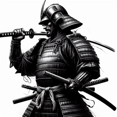 Premium Photo Realistic Samurai Illustrated Background Black And