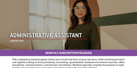 Admin Assistant Program Page Guide