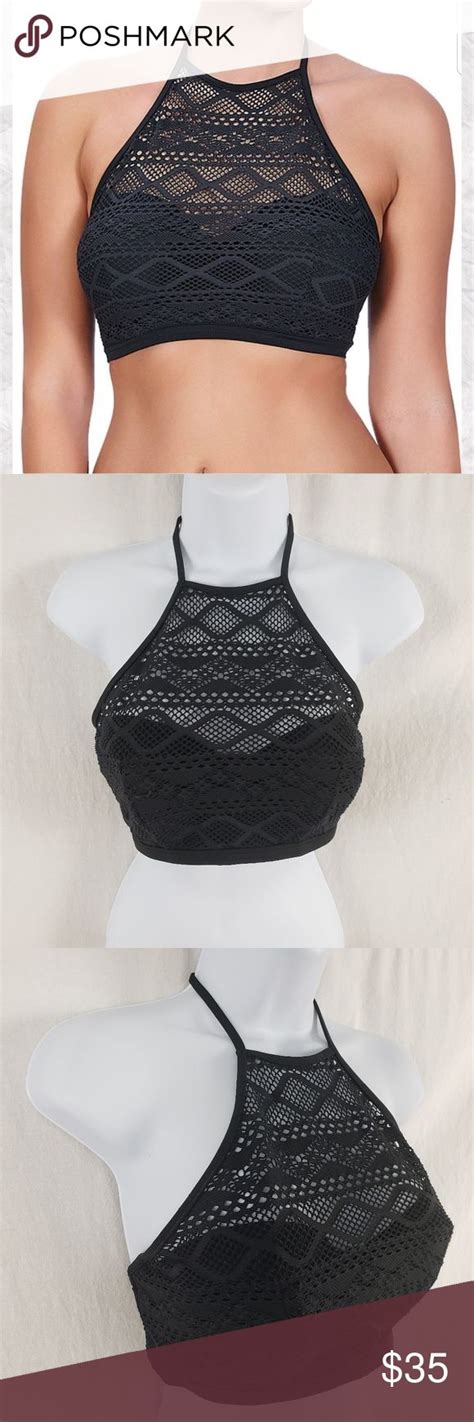 Freya Sundance High Neck Bikini Halter Top Black High Neck Bikinis