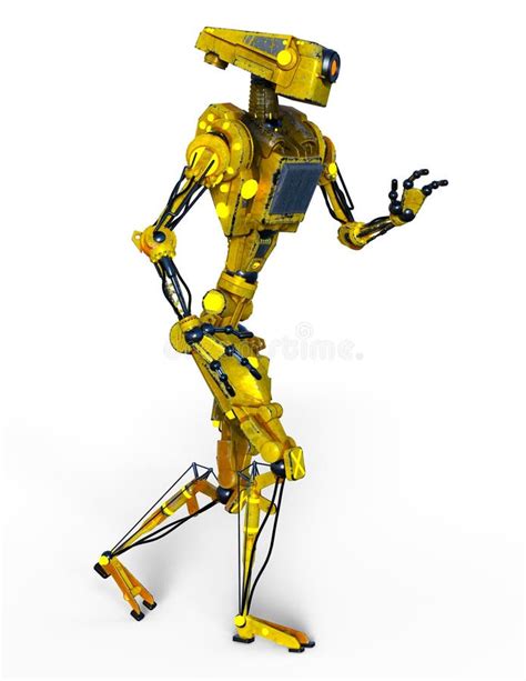 Robot With Glass Tablet Stock Illustration Illustration Of Cybernetic