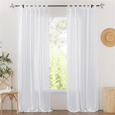 Amazon Ryb Home White Sheer Curtains For Living Room Privacy Semi