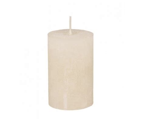 Pudrová široká svíčka Macon Rustic nude Ø cm h LaHome cz