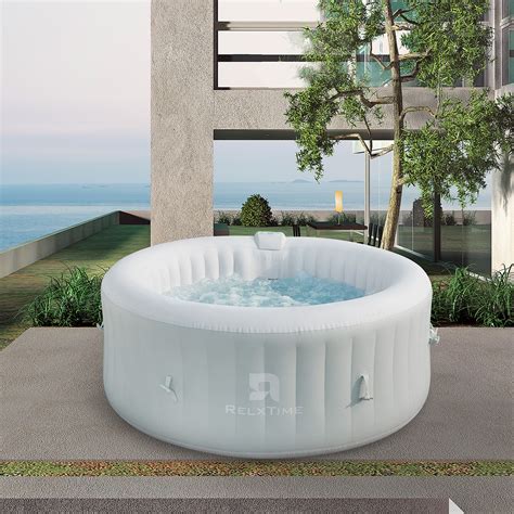 Relxtime Inflatable Spa Blow Up Hot Tub To Person Round Portable Hottub Portable Outdoor