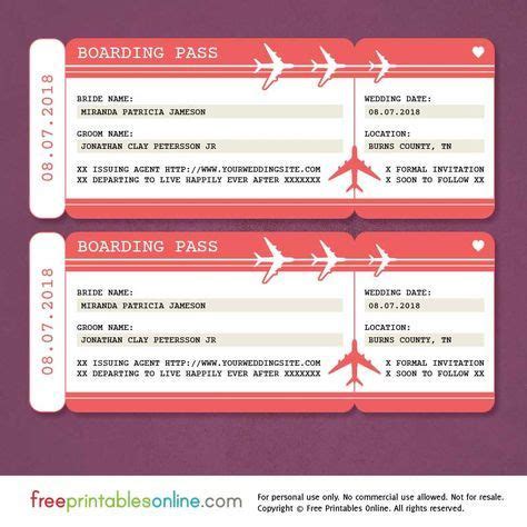 20 Plane Ticket Template Word