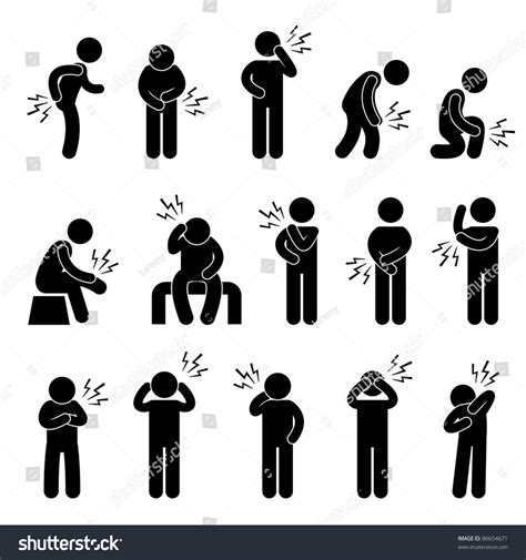 Body Ache Pain Backache Headache People Stock Illustration 86654671