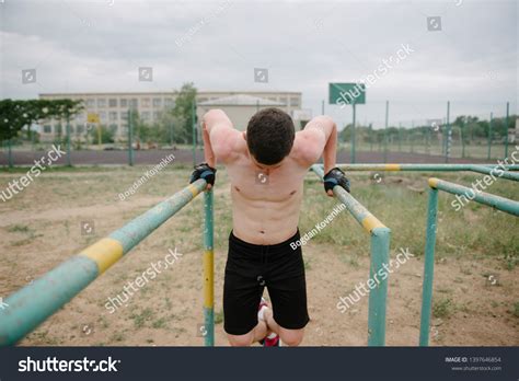Male Athlete Naked Torso Training On Stock Photo 1397646854 Shutterstock