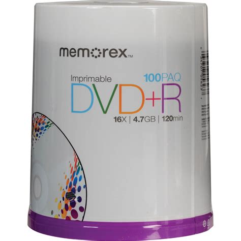 Memorex Gb Dvd R X Inkjet Printable Discs B H Photo