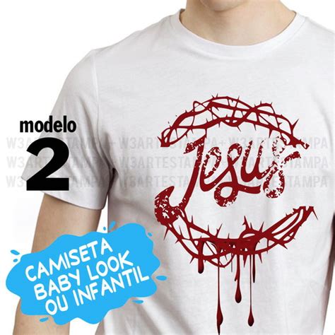 1 Camiseta Evangélica Cristã Gospel estampa nome Jesus Elo7