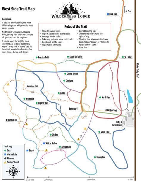 trail maps wilderness lodge ski trails