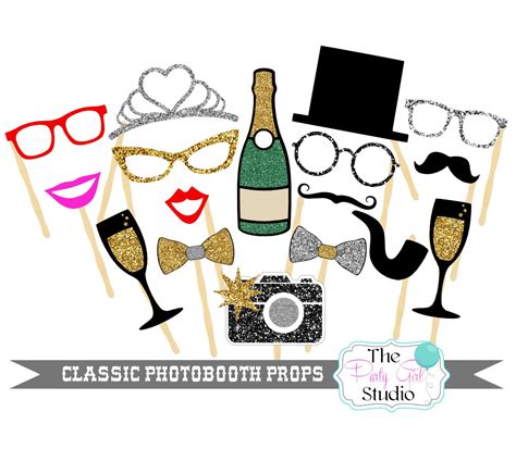 Pc Classic Photobooth Props Glitter Photo Booth Props Bling